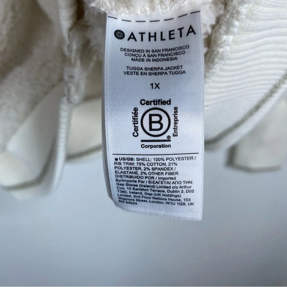 Athleta Tugga Sherpa Jacket Teddy Full Zip Fleece Pockets Athleisure Cozy Boho - Picture 8 of 11